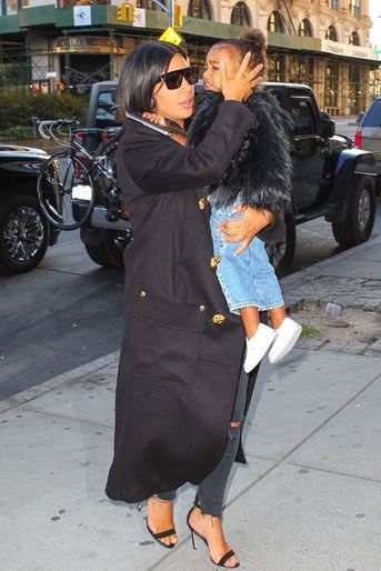 Kim Kardashian et sa fille à New York le 6 septembre 2015