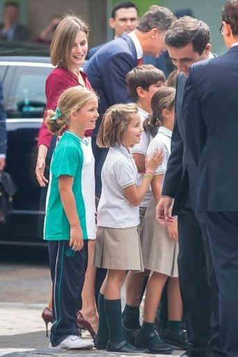 La reine Letizia d'Espagne à Madrid, le 9 septembre 2015
