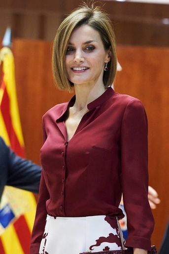 La reine Letizia d&#039;Espagne à Madrid, le 9 septembre 2015