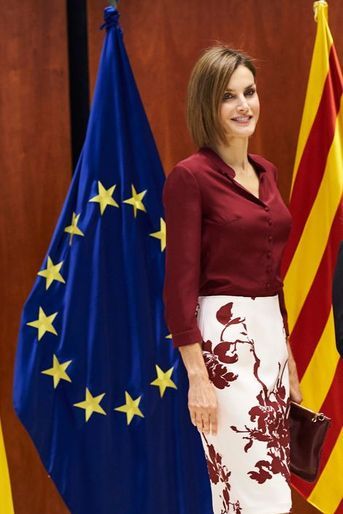 La reine Letizia d'Espagne à Madrid, le 9 septembre 2015