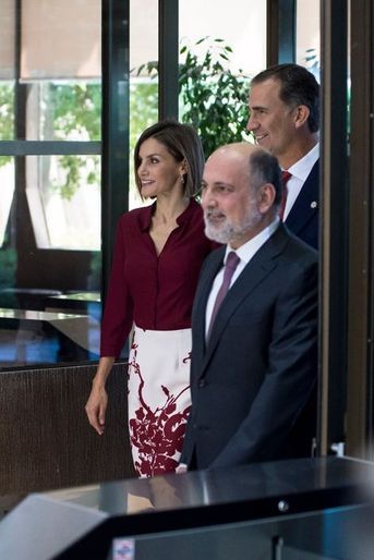 La reine Letizia et le roi Felipe VI d'Espagne à Madrid, le 9 septembre 2015