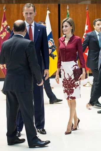 La reine Letizia et le roi Felipe VI d&#039;Espagne à Madrid, le 9 septembre 2015