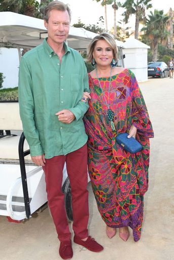 La grande-duchesse Maria Teresa de Luxembourg et son mari le grand-duc Henri à Marbella, le 1er septembre 2017