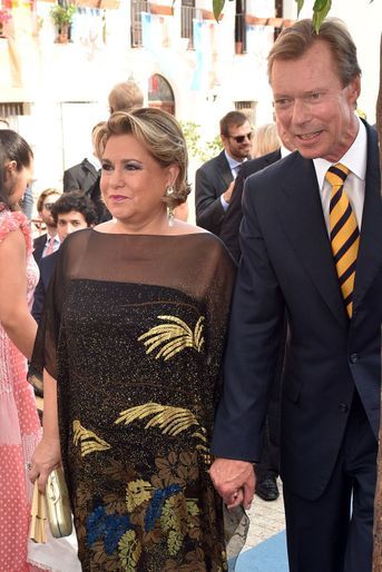 La grande-duchesse Maria Teresa de Luxembourg avec son mari le grand-duc Henri à Marbella, le 2 septembre 2017