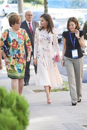 La reine Letizia d'Espagne en Asos à Madrid, le 8 juillet 2019