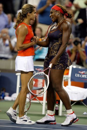 Amélie Mauresmo et Serena Williams à New York, le 4 septembre 2006 