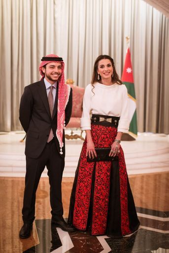 La reine Rania avec son fils Hussein en 2015