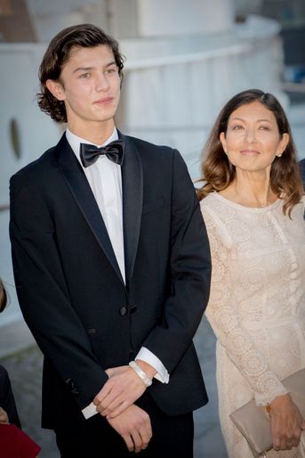 Le prince Nikolai de Danemark et sa mère Alexandra Menlay à Copenhague, le 28 août 2017