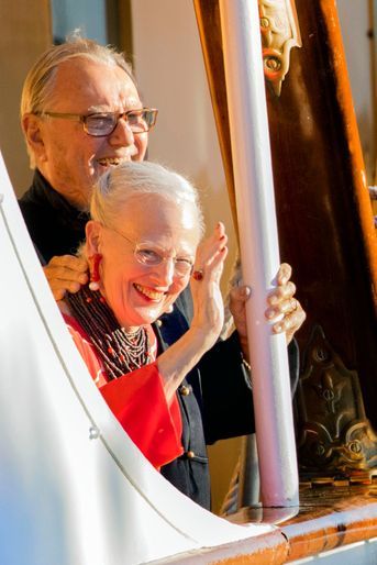 La reine Margrethe II et le prince consort Henrik de Danemark à Copenhague, le 28 août 2017