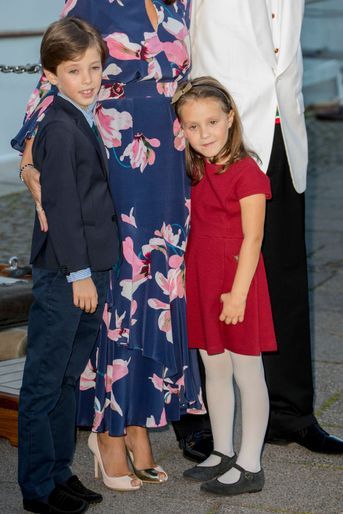 Le petit prince Henrik et la princesse Athena de Danemark à Copenhague, le 28 août 2017