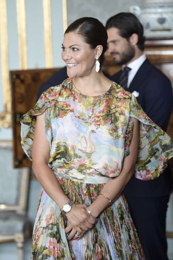 La princesse Victoria de Suède et son frère le prince Carl Philip à Stockholm, le 24 août 2017