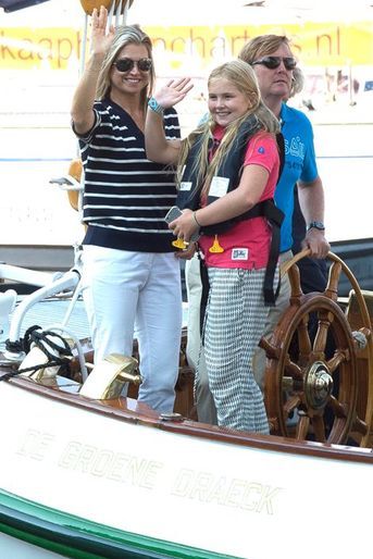 La reine Maxima et le roi Willem-Alexander des Pays-Bas avec la princesse Catharina-Amalia au Sail Amsterdam, le 22 août 2015