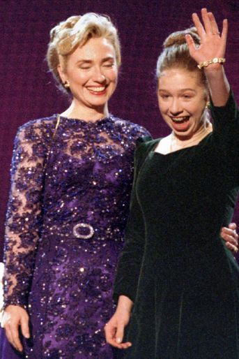Hillary et Chelsea Clinton, en janvier 1993.