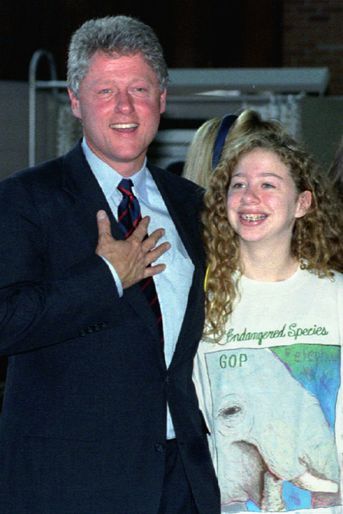 Bill et Chelsea Clinton, en novembre 1992.
