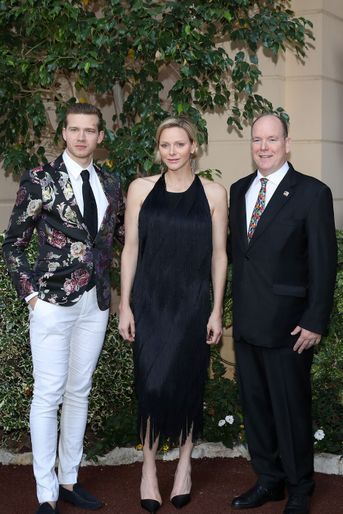 La princesse Charlène et le prince Albert II de Monaco avec Oliver Stark, à Monaco le 16 juin 2019