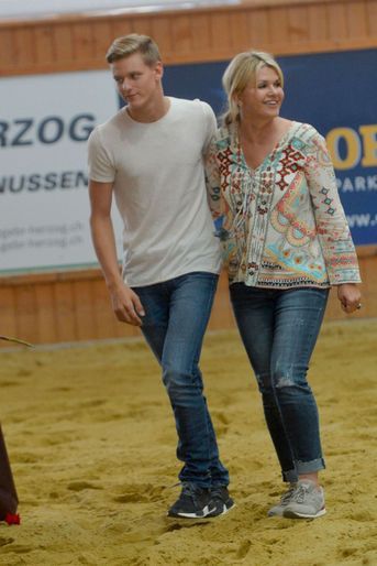 Mick et Corinna Schumacher à Givrins, le 11 août 2017.