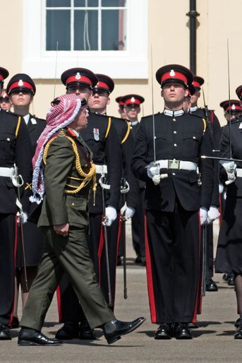 Le prince Sébastien de Luxembourg lors de la revue des troupes par le roi Abdallah II de Jordanie à Sandhurst, le 11 août 2017