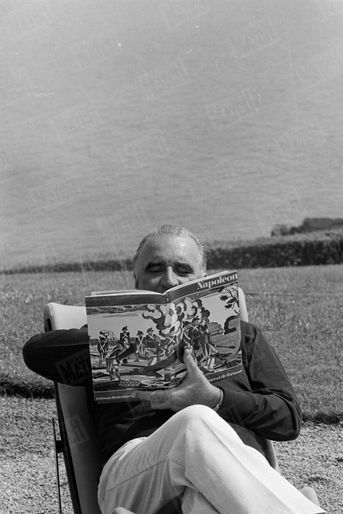 Georges Pompidou en vacances en Bretagne chez André Bettencourt et son épouse Liliane, en juillet 1969.
