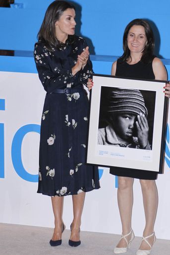 La reine Letizia d'Espagne remet les prix de l'Unicef à Madrid, le 11 juin 2019