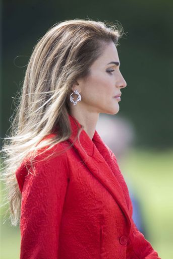La reine Rania de Jordanie à Sandhurst, le 11 août 2017