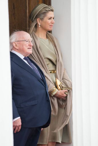 La reine Maxima des Pays-Bas avec le président de la République d&#039;Irlande Michael D. Higgins à Dublin, le 12 juin 2019
