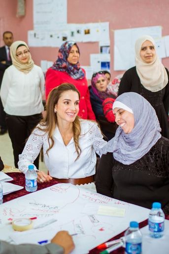 La reine Rania de Jordanie à Amman, le 4 août 2015
