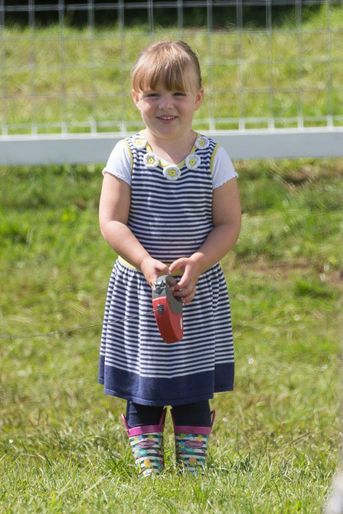 Mia Tindall, la fille de Zara Phillips, à Gatcombe Park le 5 août 2017
