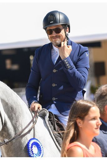 Guillaume Canet a terminé 5ème du Prix «Nostalgie Cote d&#039;Azur» au jumping Longines Global Champions tour de Cannes le 6 juin 2019.