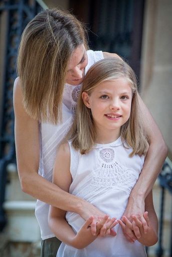 La reine Letizia d&#039;Espagne et la princesse Sofia à Palma de Majorque, le 3 août 2015