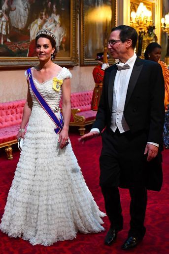 Kate, la duchesse de Cambridge, et Steve Mnuchin à Buckingham Palace, le 3 juin 2019.