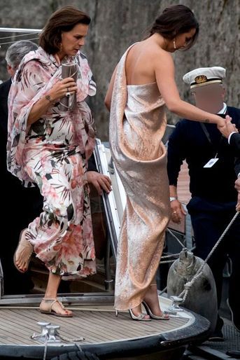 La princesse Stéphanie de Monaco et Pauline Ducruet à Angera, le 1er août 2015