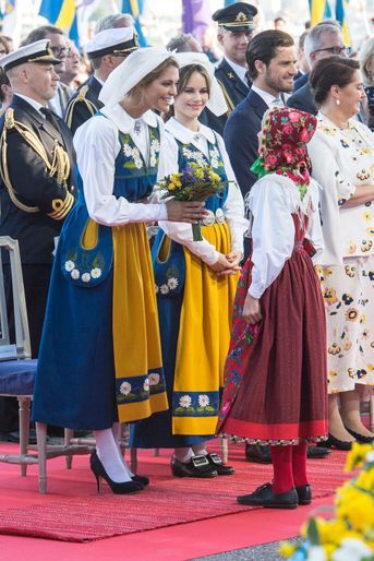 Les princesses Madeleine et Sofia et le prince Carl Philip de Suède à Stockholm, le 6 juin 2019