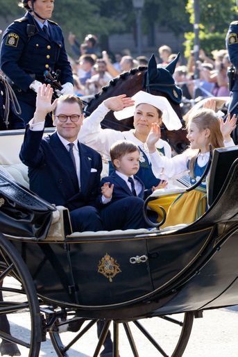 Les princesses Victoria, Estelle et Madeleine et les princes Daniel et Oscar à Stockholm, le 6 juin 2019