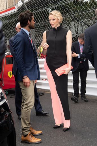 La princesse Charlène de Monaco avec le prince Carl Philip de Suède, à Monaco le 26 mai 2019