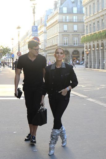 Pepe Munoz avec Céline Dion à Paris, le 7 juillet 2017.
