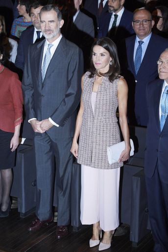 La reine Letizia et le roi Felipe VI d'Espagne à Madrid, le 28 mai 2019