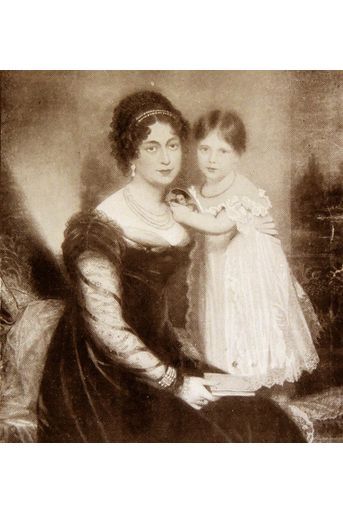 Portrait de la princesse Victoria avec sa mère la duchesse de Kent