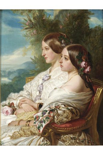 La reine Victoria et sa cousine la duchesse de Nemours en 1852, par Franz Xaver Winterhalter