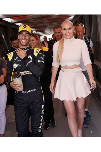 Daniel Ricciardo et Lindsey Vonn au Grand Prix de Formule 1 de Monaco le 25 mai 2019