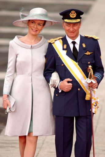 La princesse Mathilde et le prince héritier Philippe de Belgique à Madrid, le 22 mai 2004