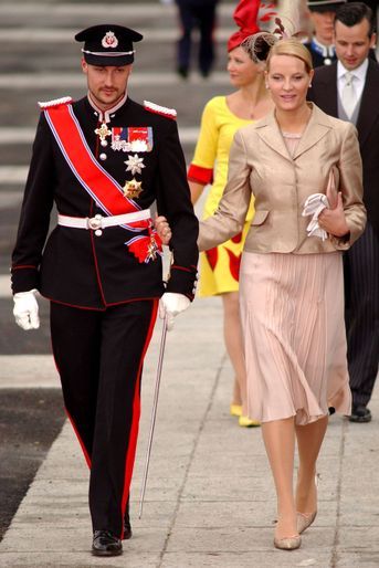 La princesse Mette-Marit et le prince héritier Haakon de Norvège à Madrid, le 22 mai 2004