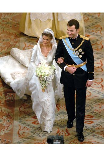 Letizia Ortiz et le prince Felipe d&#039;Espagne à Madrid le 22 mai 2004, jour de leur mariage