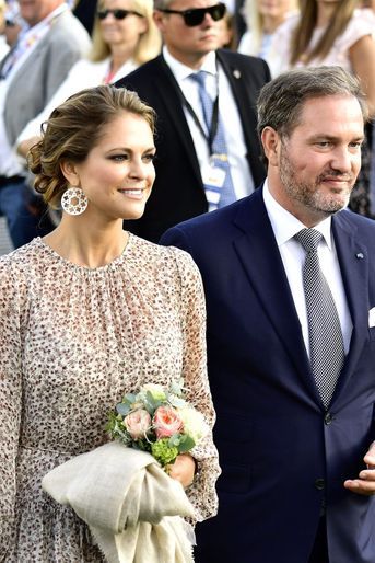 La princesse Madeleine et son mari Chris aux 40 ans de la princesse Victoria, le 14 juillet 2017.