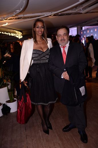 Didier Bourdon et sa femme Marie-Sandra Badini&nbsp;lors de la soirée Orange à Cannes, le 18 mai 2019