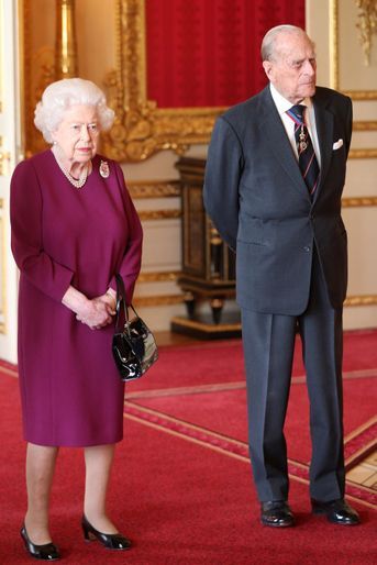 La reine Elizabeth II avec le prince Philip au château de Windsor, le 7 mai 2019