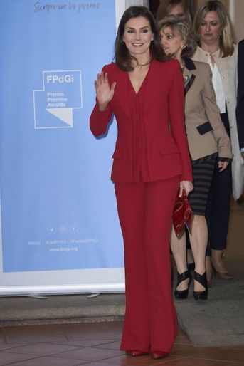 La reine Letizia d&#039;Espagne à Cáceres en Estrémadure, le 6 mars 2019