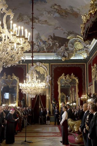 La reine Letizia et le roi Felipe VI d&#039;Espagne à Madrid, le 22 janvier 2019