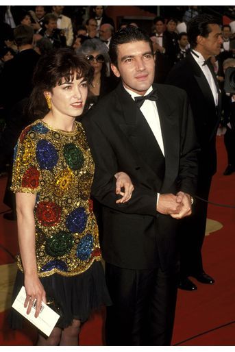 Antonio Banderas (avec son épouse d'alors Ana Leza) aux Oscars en 1992