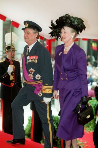 La reine Margrethe II de Danemark et le prince consort Henrik, à Bruxelles le 4 décembre 1999