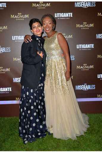 Nawell Madani et Nadège Beausson-Diagne&nbsp;lors de la soirée Magnum à Cannes, le 15 mai 2019